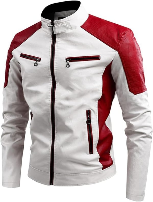 Men's Color Block Biker Jacket - Trendy Fall Outerwear S-5XL