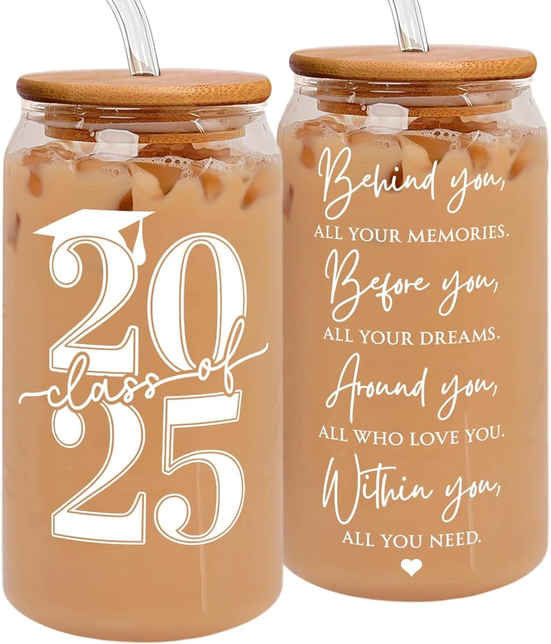 Class of 2025 Graduation Gift - 16 oz Can Glass