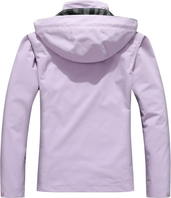 Lightweight Waterproof Women's Rain Jacket with Detachable Hood