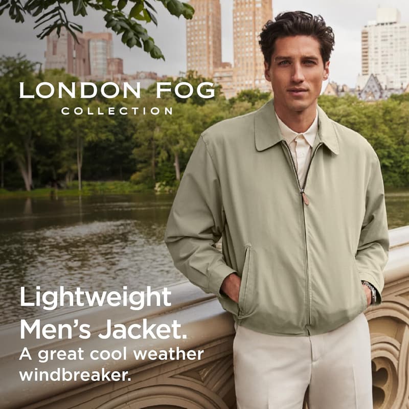 Men's Auburn Golf Jacket by LONDON FOG - Zip-Front, Sizes Available