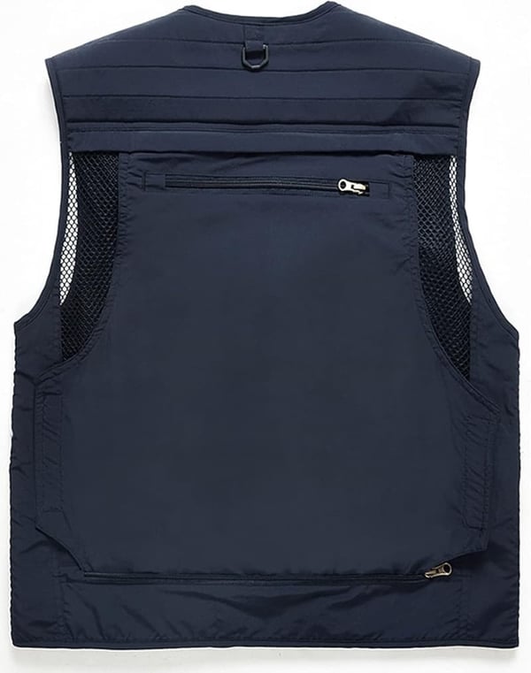 Men's Lightweight Outdoor Cargo Vest Jacket with Multi Pockets