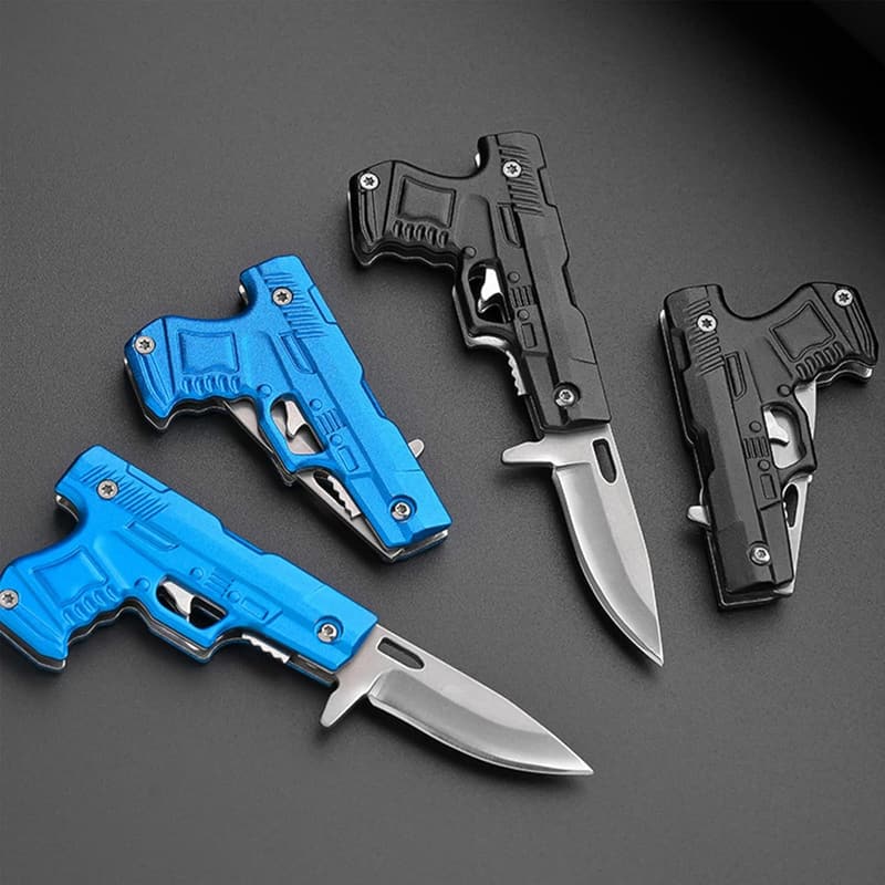 Everyday Carry Mini Pocket Knife for Men and Women (Gun-Mini Black)