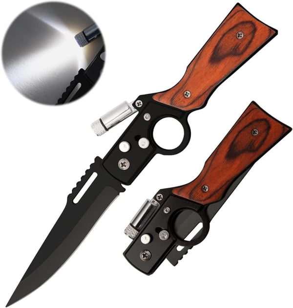 Husband Birthday Gift: AK 47 Folding Knife with LED Light