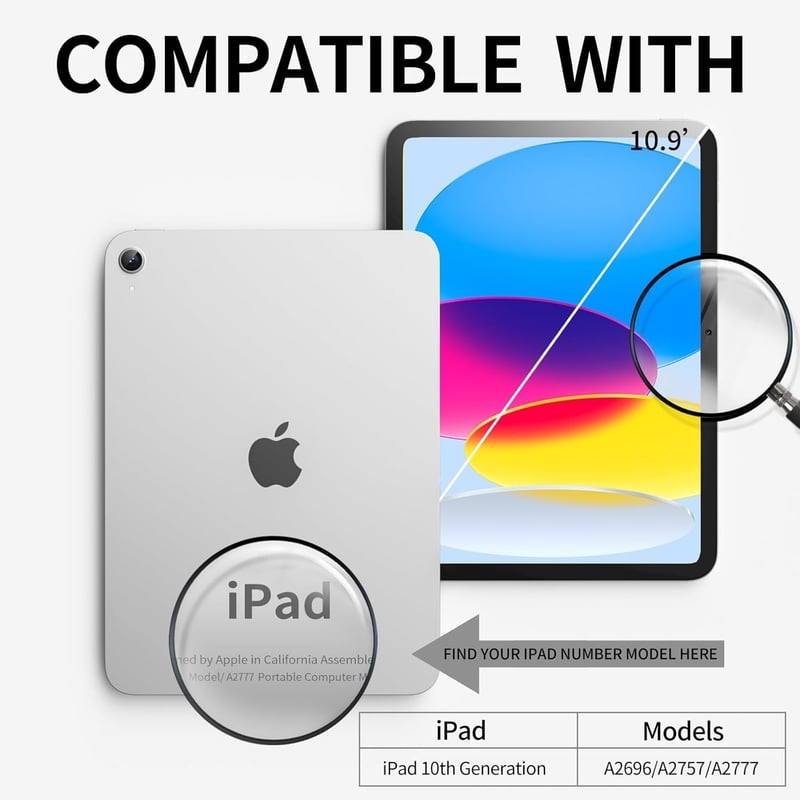 iPad 10th & 11th Gen Transparent Trifold Case with Pencil Holder