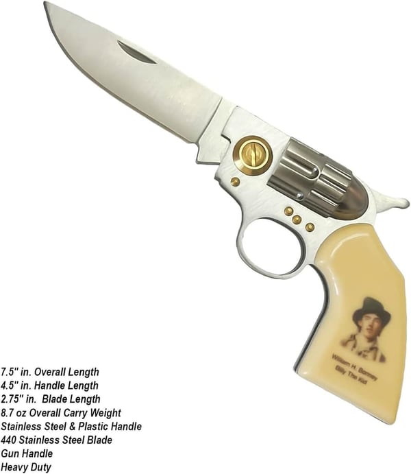 Billy The Kid Collectors Lockback Knife - 440 Stainless Steel