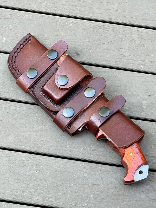 Custom Handmade Damascus Steel Tracker Knife with Walnut Handle