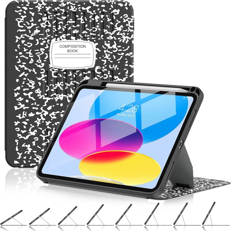 iPad 11th & 10th Gen Case with Pencil Holder & Magnetic Stand