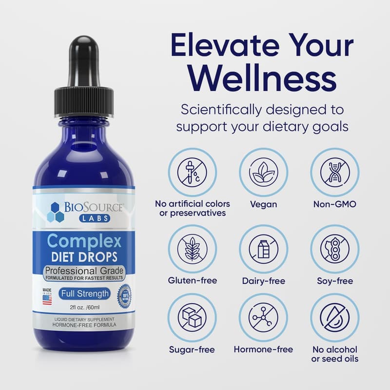 Natural Diet Drops for Men and Women - 2 fl oz, 30-Day Supply