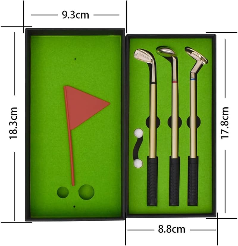 Mini Golf Set Pen with 3 Ink Colors - Fun Office Accessory