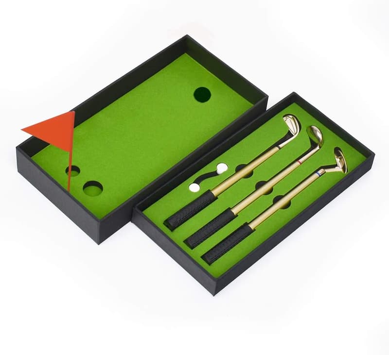 Mini Golf Set Pen with 3 Ink Colors - Fun Office Accessory