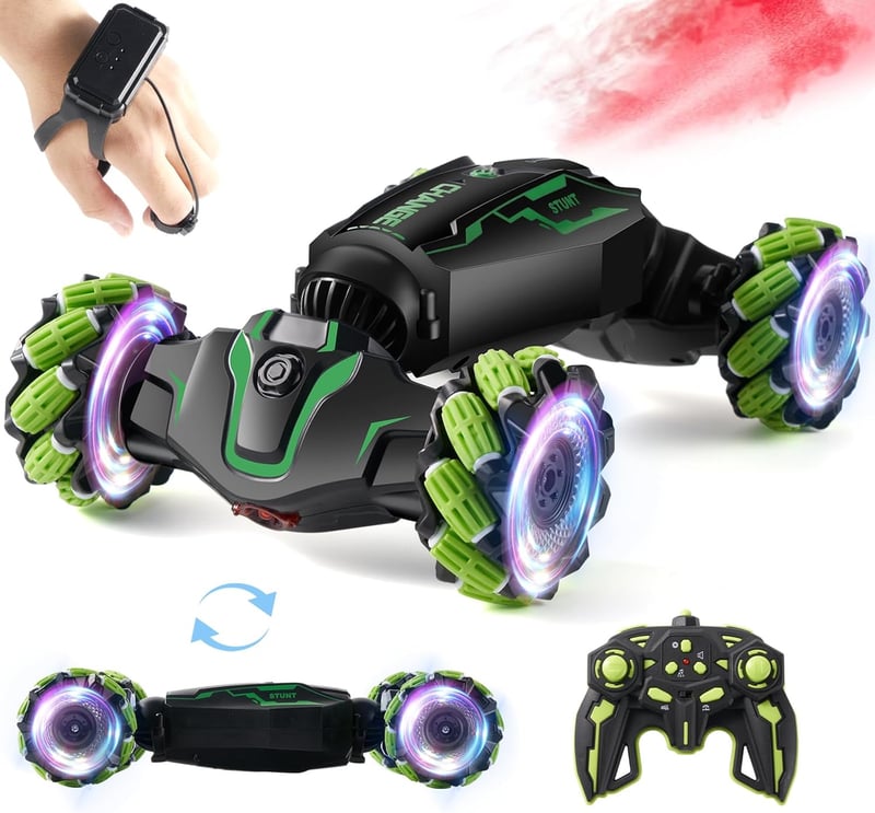 Gesture-Controlled Stunt RC Car with Lights & Spray - Kids' Birthday Gift