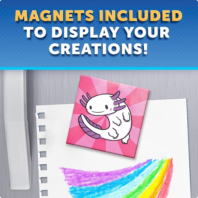 DIY Magnetic Tile Art Kit for Kids - 10 Mini Tiles, Paints & Accessories