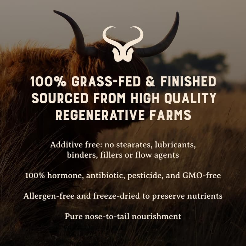 Grass-Fed Beef Organ Supplement for Whole Body Nutrition - 180 Caps