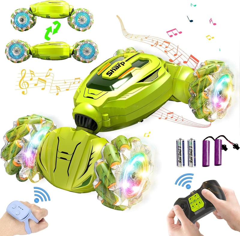 Gesture Sensing RC Stunt Car with Light & Music - Birthday Gift for Kids 6-12