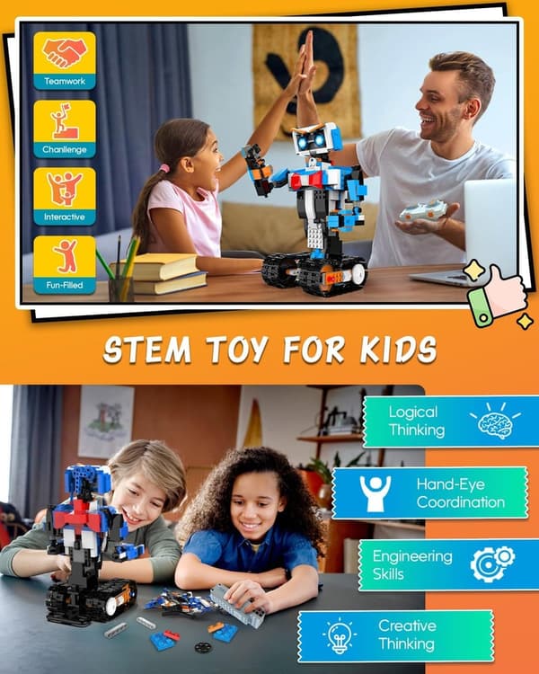 STEM Robot Building Kit for Boys & Girls, 635 PCS Coding Toys