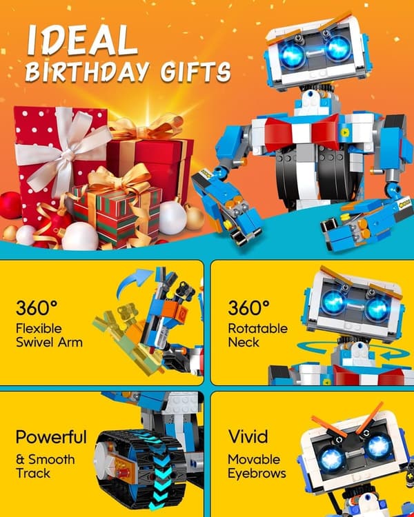 STEM Robot Building Kit for Boys & Girls, 635 PCS Coding Toys