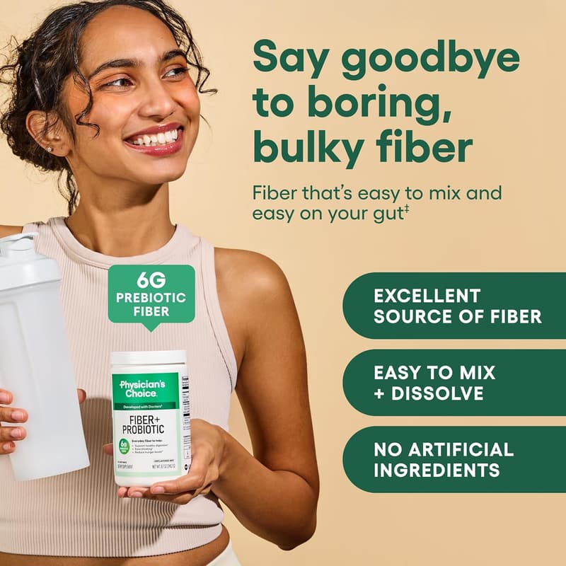 Organic Probiotic Fiber Powder - Digestive Health Support - 8.7oz