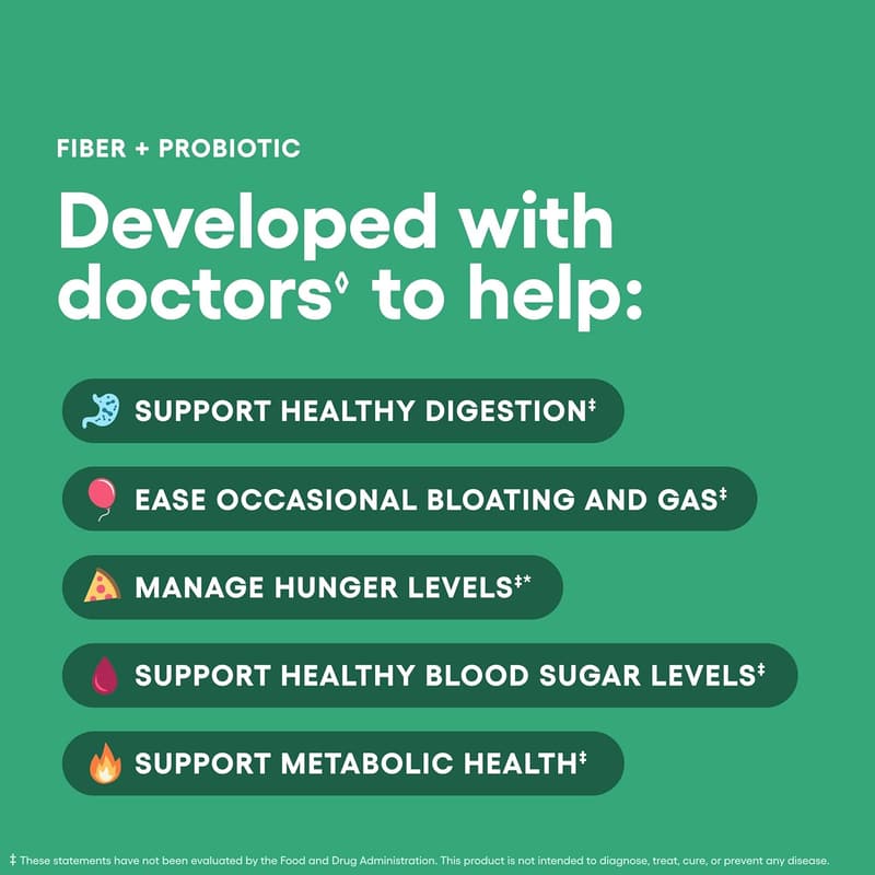 Organic Probiotic Fiber Powder - Digestive Health Support - 8.7oz