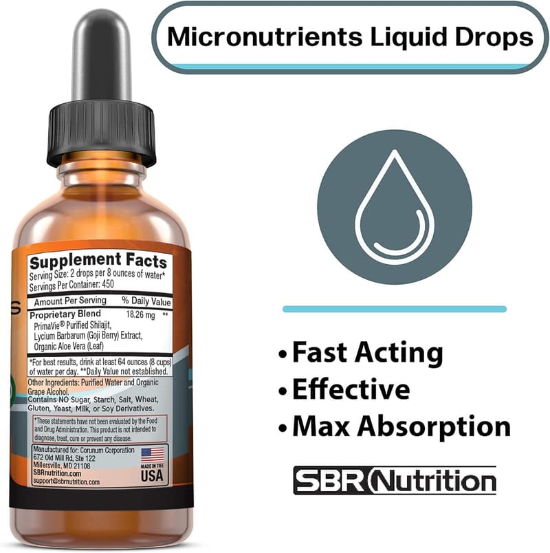 Shilajit Liquid Drops - Electrolyte & Trace Minerals for Energy