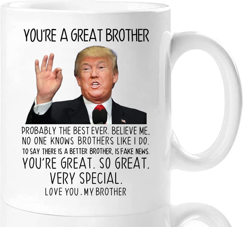 Birthday Mug for Brother - Funny Ceramic Coffee Cup, 11オズ