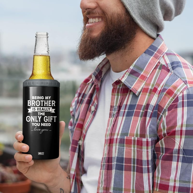Brother Gifts - 4-in-1 Stainless Steel Can Cooler, 16オズ