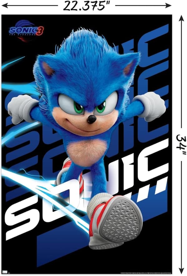 Sonic The Hedgehog Wall Poster - 34 x 22.4 Inches, Unframed