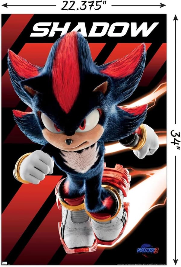 Sonic the Hedgehog 3 Shadow Wall Poster - Unframed, 34