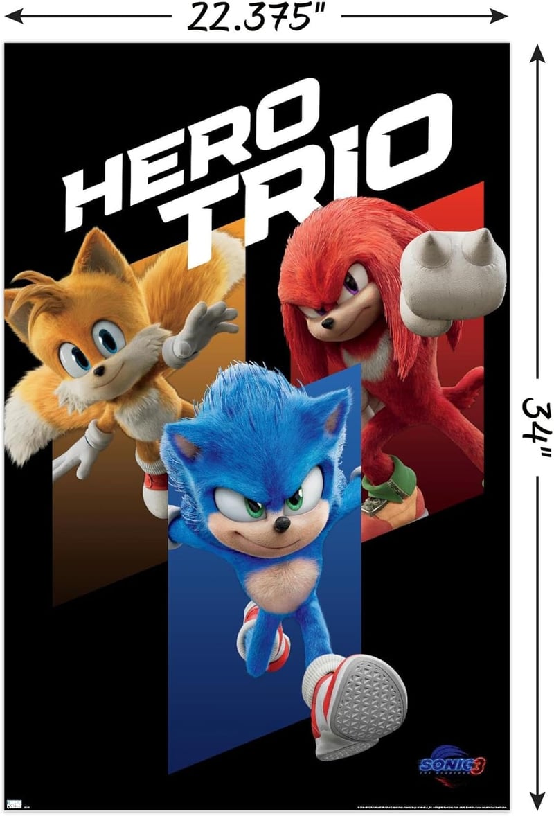 Sonic the Hedgehog Hero Trio Wall Poster, Unframed 34