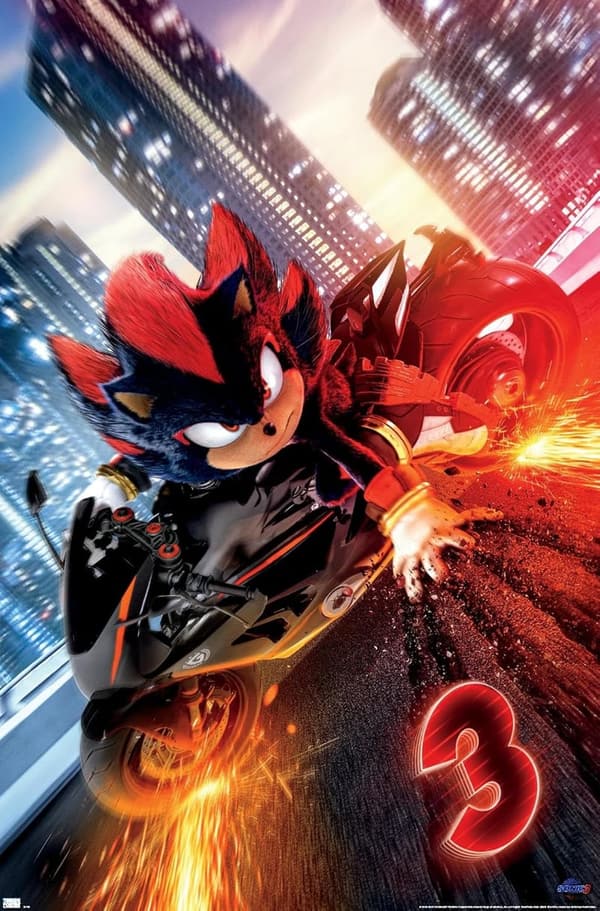Sonic the Hedgehog Shadow Motorcycle Wall Poster, Unframed 34