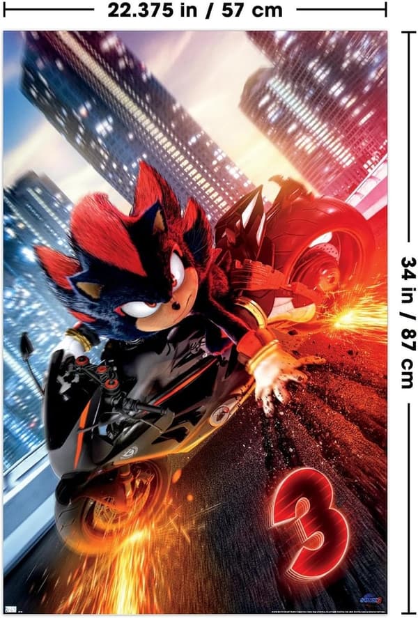 Sonic the Hedgehog Shadow Motorcycle Wall Poster, Unframed 34