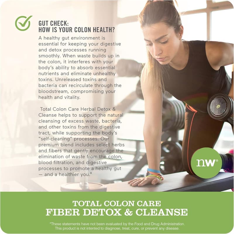 NatureWise Colon Care Fiber Cleanse with Herbal Laxatives, 60 Count
