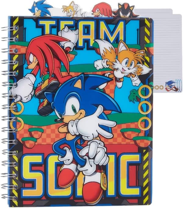 Sonic the Hedgehog Spiral Notebook - 96 Lined Pages, Blue