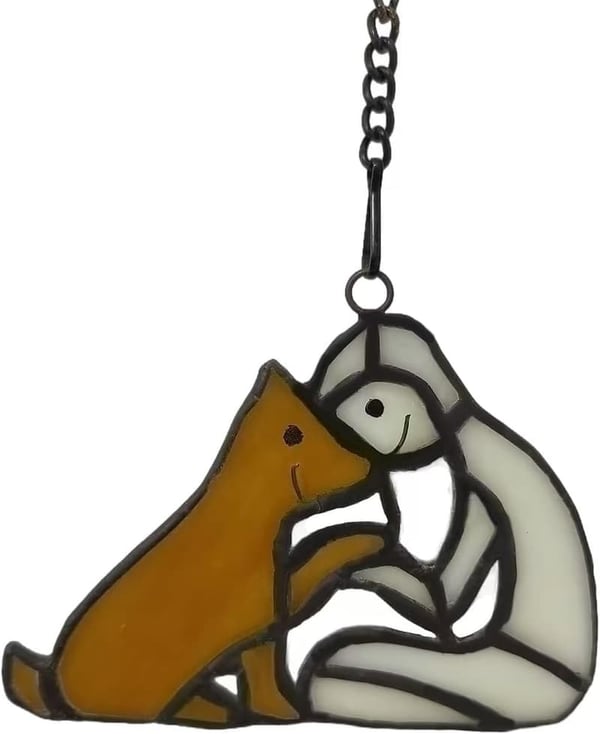 Dog Memorial Stained Glass Hanging – Sympathy Gift for Pet Lovers