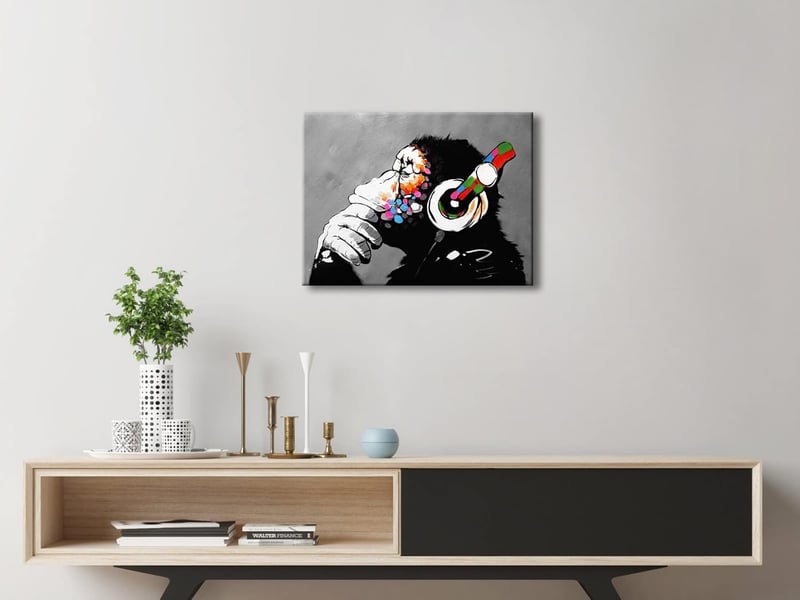 Cool Monkey DJ Pop Art Canvas Print for Home or Office Decor