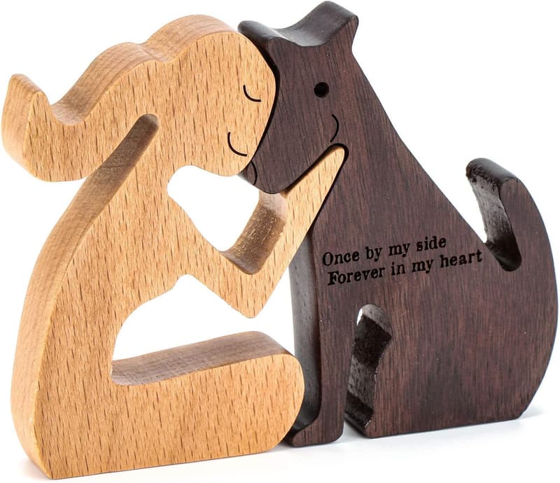 Dog Memorial Gift for Women - Wooden Carving Keepsake
