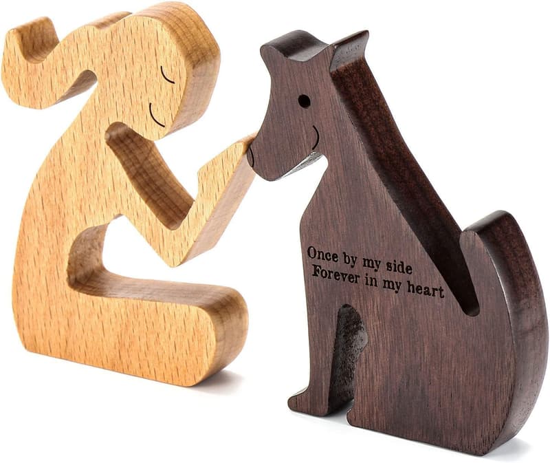 Dog Memorial Gift for Women - Wooden Carving Keepsake