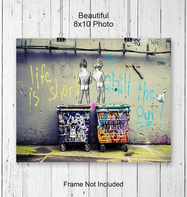 Banksy Street Art Mural Poster - Urban Wall Decor for Men