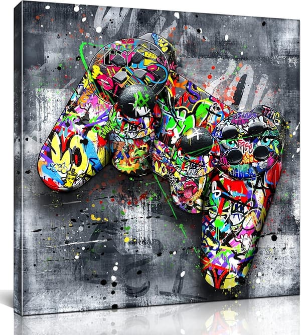Teen Boys' Gaming Wall Art - Abstract Canvas Painting 14