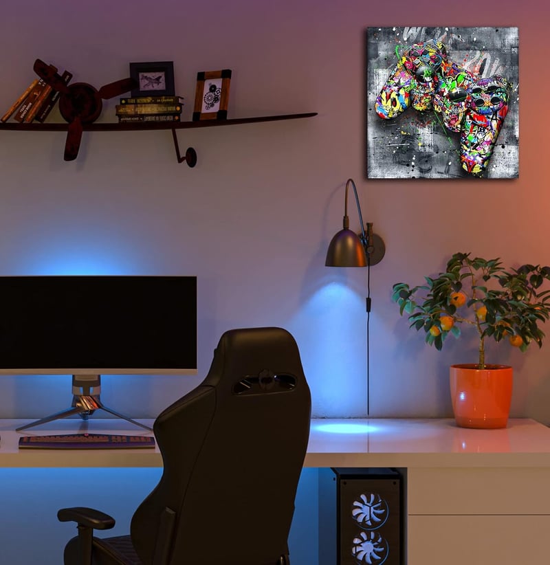 Teen Boys' Gaming Wall Art - Abstract Canvas Painting 14