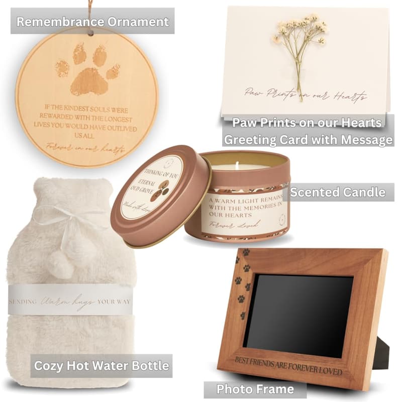 Pet Loss Sympathy Gift Box with Memory Candle & Photo Frame