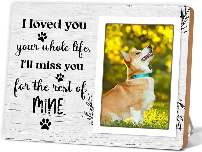 Dog Memorial Frame - Wooden 4x6 Inch Photo Tribute