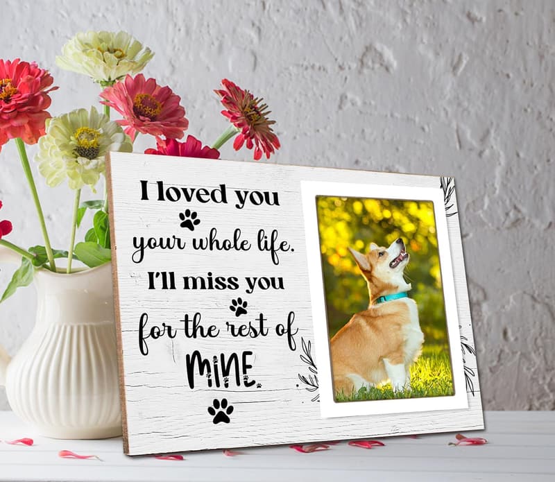 Dog Memorial Frame - Wooden 4x6 Inch Photo Tribute
