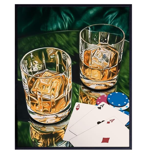 Men's Bar Decor Posters - Vintage Playing Card Wall Art