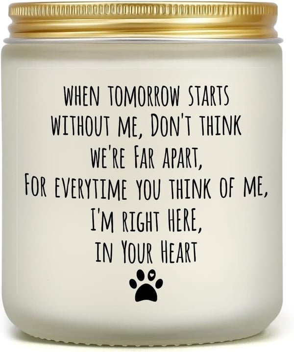 Pet Memorial Sympathy Candle for Dog Loss and Remembrance