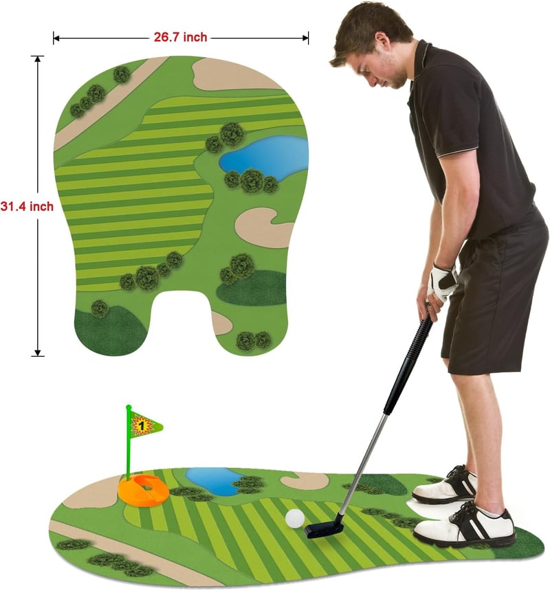 Funny Toilet Golf Game - Unique Gift for Men & Dads