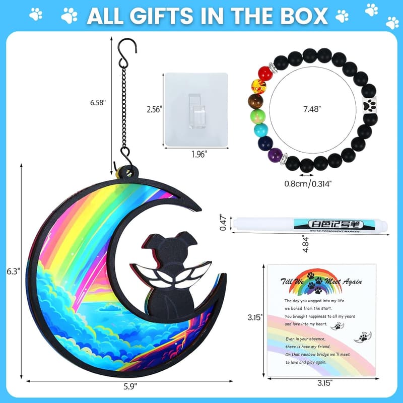 Rainbow Bridge Dog Memorial Gift - Personalized Pet Remembrance