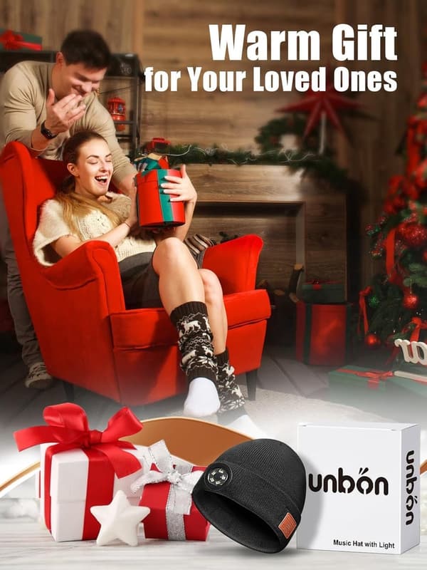 Bluetooth LED Beanie Hat with Headphones for Men