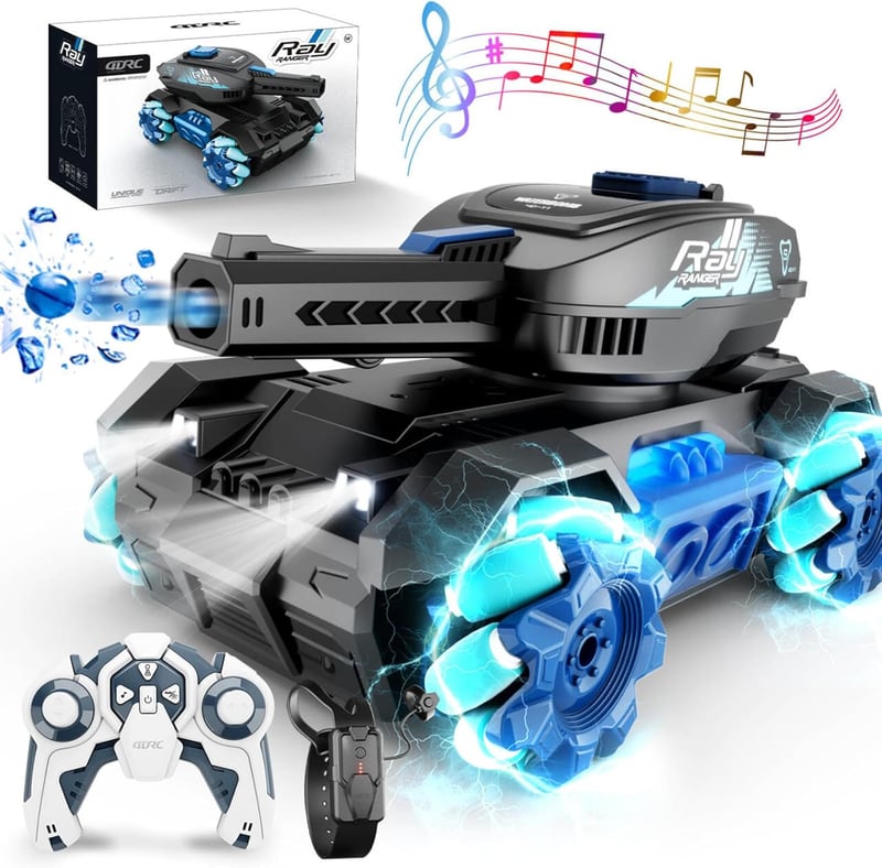 All-Terrain 4WD RC Truck with Water Shooting & Lights for Kids