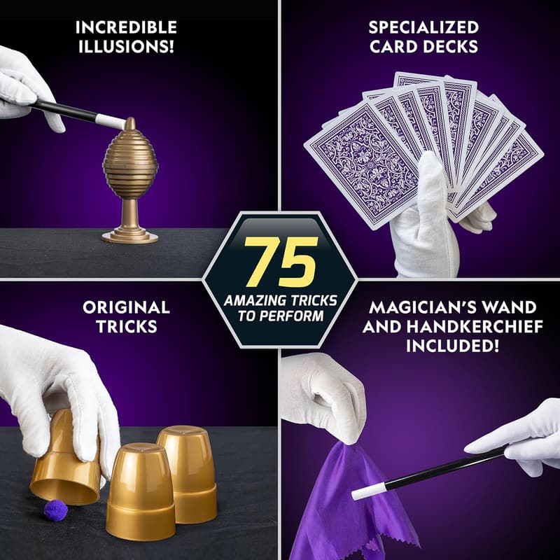 Mega Magic Set for Kids - 75+ Tricks with Video Instructions