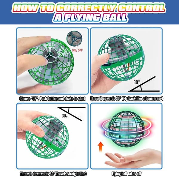 Flying Orb Ball - AI Boomerang Hover Drone Fidget Toy for Kids